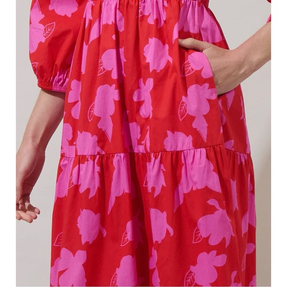 Sugarlips Raspberry Bliss Brighton Smocked Poplin Maxi Dress L - Picture 3 of 7